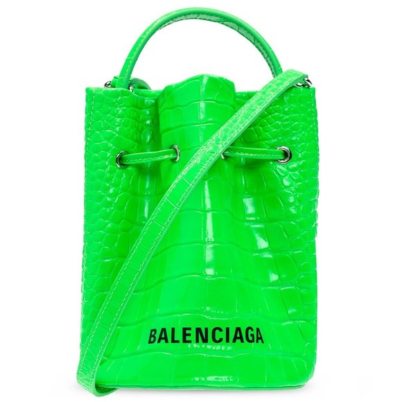 Balenciaga Handbags - NEW Balenciaga Green Everyday Bucket Leather Crossbody Shoulder Bag